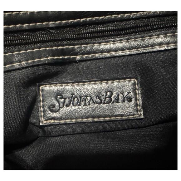 Black & Silver Studded Alt Goth Y2K Western Cowgirl Punk Faux Leather Hobo Bag - Picture 7 of 7